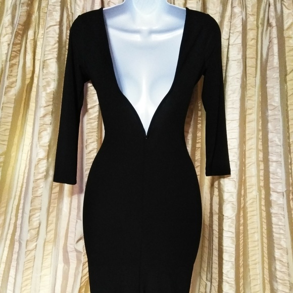 Small SJ Style Black Open-Back Bodycon Dress - Picture 4 of 4